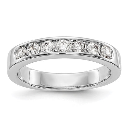 0.63ct. CZ Solid Real 14K White Gold 7-2.8mm Stone Channel Wedding Band Ring