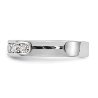 0.65ct. CZ Solid Real 14K White Gold 7-2.9mm Stone Channel Wedding Band Ring
