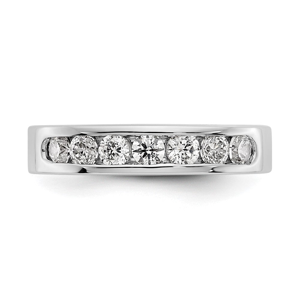 0.65ct. CZ Solid Real 14K White Gold 7-2.9mm Stone Channel Wedding Band Ring