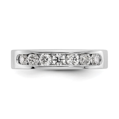 0.65ct. CZ Solid Real 14K White Gold 7-2.9mm Stone Channel Wedding Band Ring