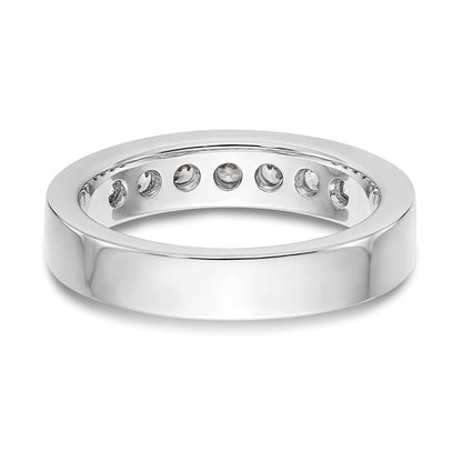0.65ct. CZ Solid Real 14K White Gold 7-2.9mm Stone Channel Wedding Band Ring