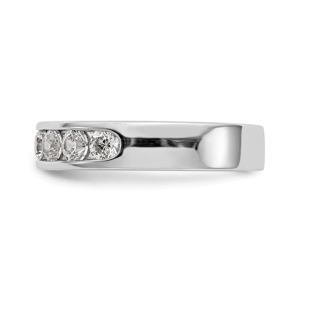 0.80ct. CZ Solid Real 14K White Gold 7-Stone Channel Wedding Band Ring