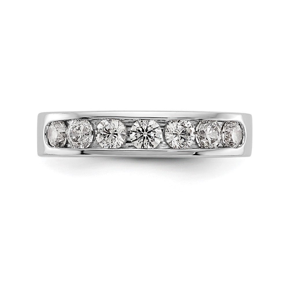 0.80ct. CZ Solid Real 14K White Gold 7-3.1mm Stone Channel Wedding Band Ring