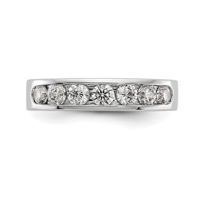 0.80ct. CZ Solid Real 14K White Gold 7-3.1mm Stone Channel Wedding Band Ring