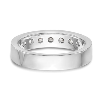 0.80ct. CZ Solid Real 14K White Gold 7-3.1mm Stone Channel Wedding Band Ring