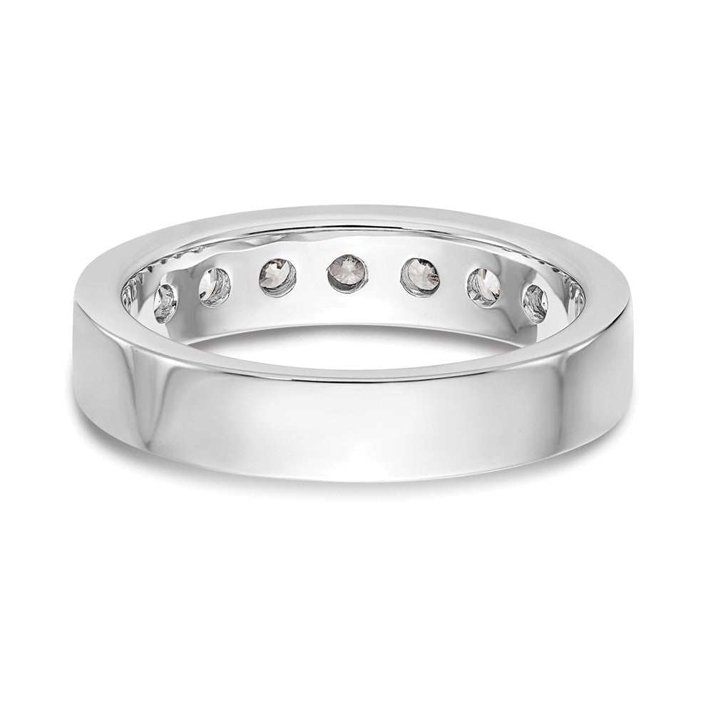 0.80ct. CZ Solid Real 14K White Gold 7-Stone Channel Wedding Band Ring