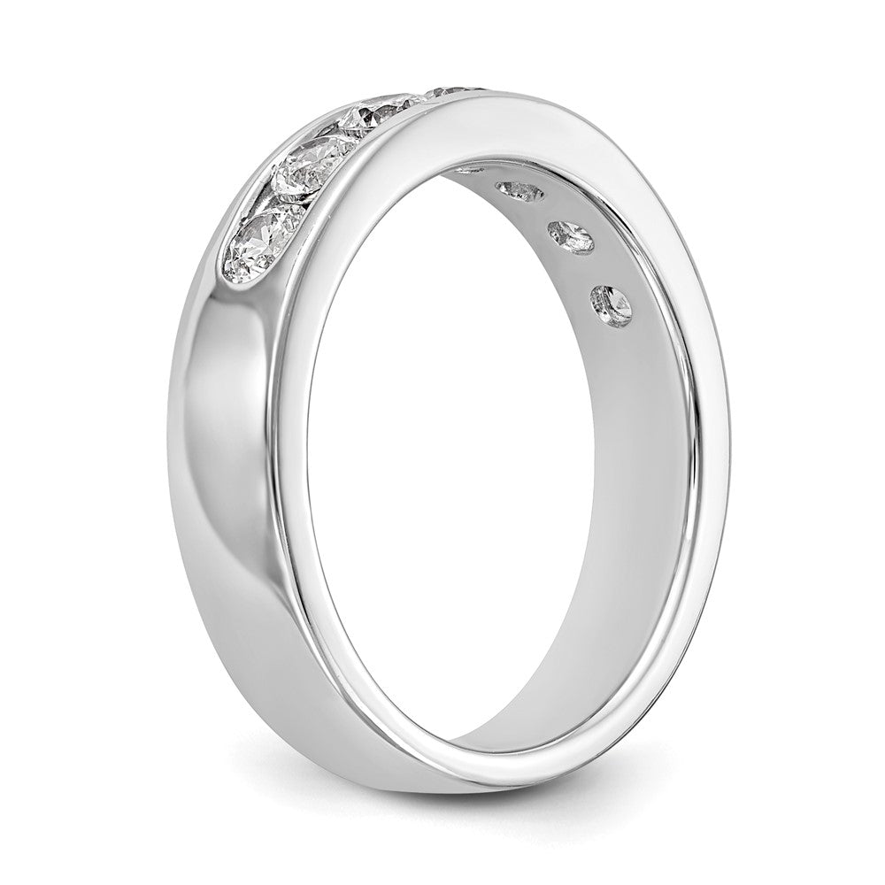 0.80ct. CZ Solid Real 14K White Gold 7-3.1mm Stone Channel Wedding Band Ring