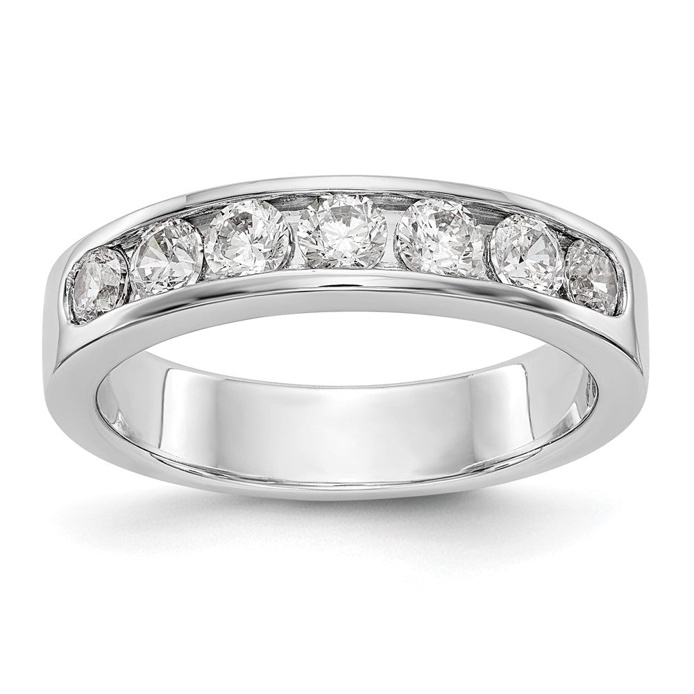 0.80ct. CZ Solid Real 14K White Gold 7-3.1mm Stone Channel Wedding Band Ring