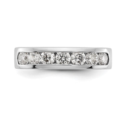 1.05ct. CZ Solid Real 14K White Gold 7-3.4mm Stone Channel Wedding Band Ring