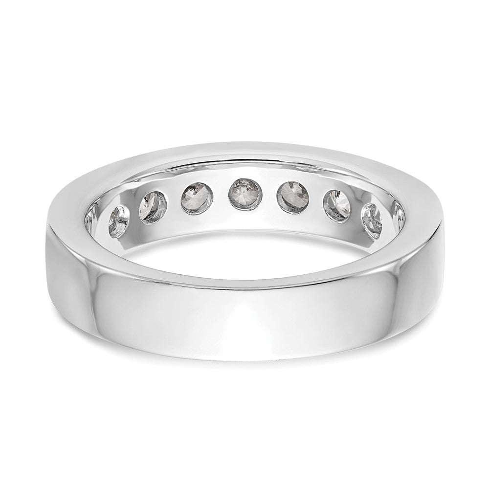 1.05ct. CZ Solid Real 14K White Gold 7-3.4mm Stone Channel Wedding Band Ring