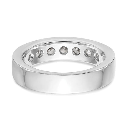 1.05ct. CZ Solid Real 14K White Gold 7-3.4mm Stone Channel Wedding Band Ring