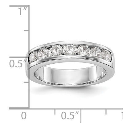 1.05ct. CZ Solid Real 14K White Gold 7-3.4mm Stone Channel Wedding Band Ring