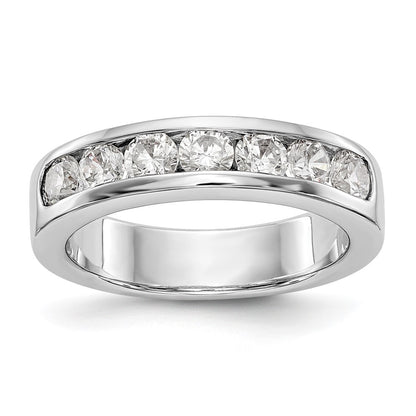 1.05ct. CZ Solid Real 14K White Gold 7-3.4mm Stone Channel Wedding Band Ring