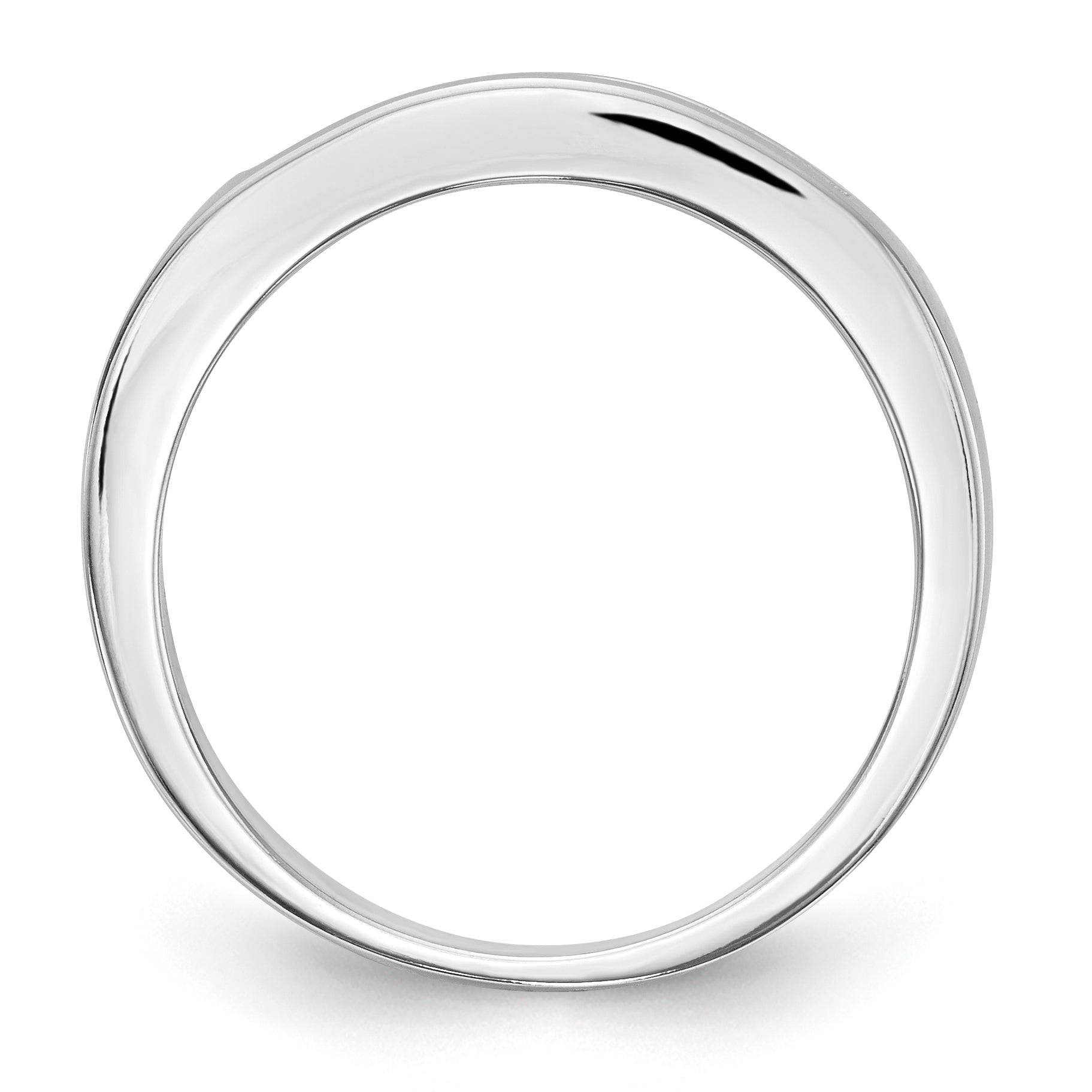 0.33ct. CZ Solid Real 14K White Gold 7-Stone Channel Wedding Band Ring