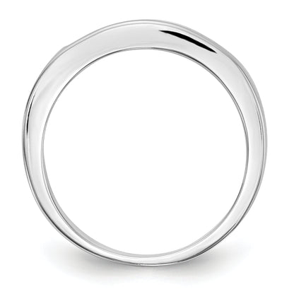 0.33ct. CZ Solid Real 14K White Gold 7-Stone Channel Wedding Band Ring
