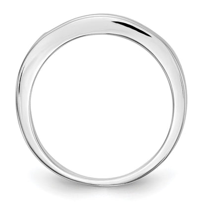 14K White Gold 7-Stone Real Diamond Channel Band