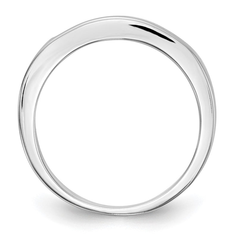 14K White Gold 7-Stone Real Diamond Channel Band