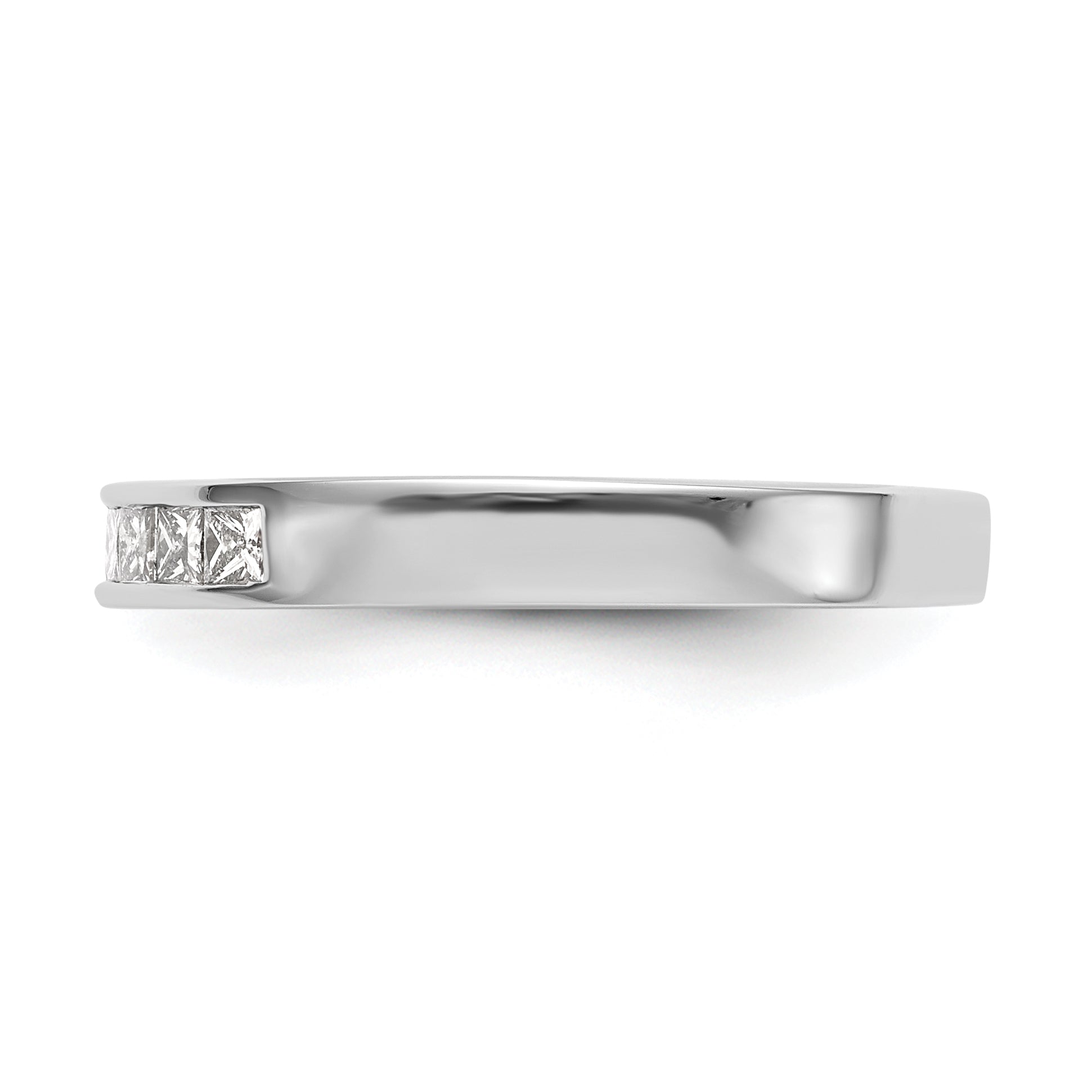 0.33ct. CZ Solid Real 14K White Gold 7-Stone Channel Wedding Band Ring