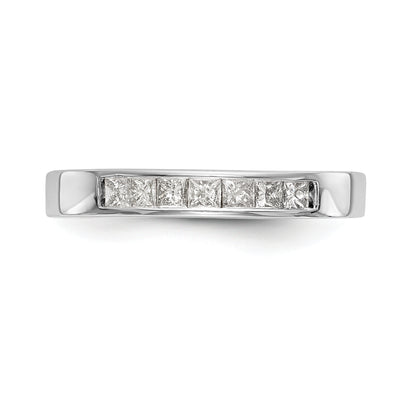 0.33ct. CZ Solid Real 14K White Gold 7-Stone Channel Wedding Band Ring