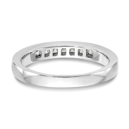 0.33ct. CZ Solid Real 14K White Gold 7-Stone Channel Wedding Band Ring