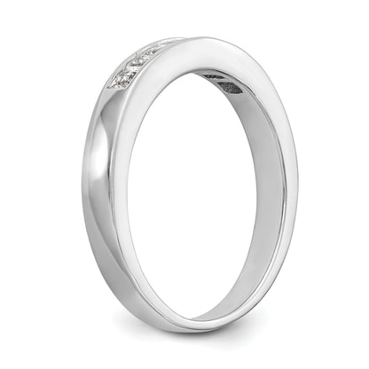 0.33ct. CZ Solid Real 14K White Gold 7-Stone Channel Wedding Band Ring