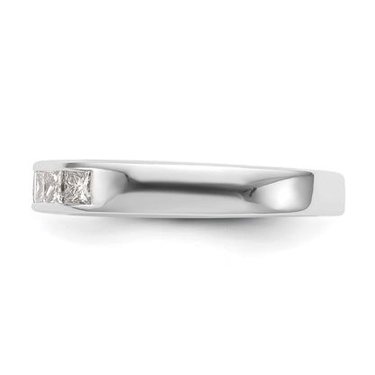 0.45ct. CZ Solid Real 14K White Gold 7-Stone Channel Wedding Band Ring