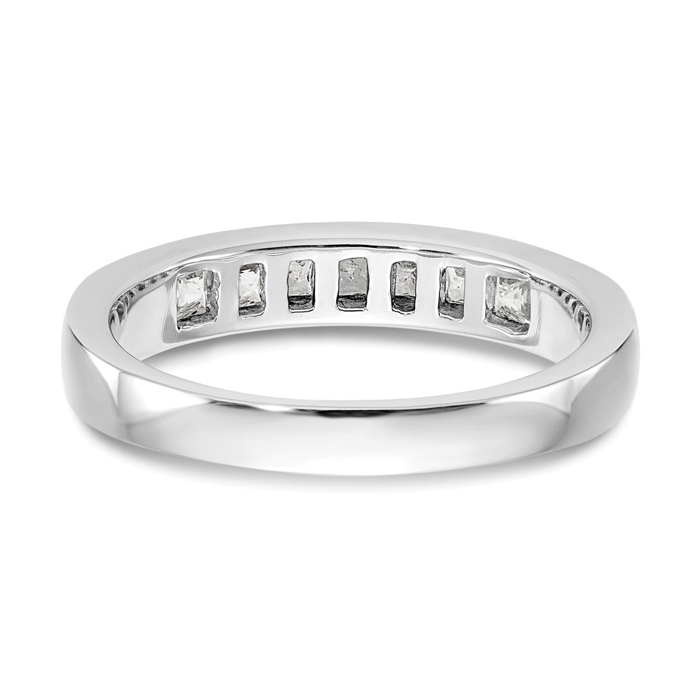 0.45ct. CZ Solid Real 14K White Gold 7-Stone Channel Wedding Band Ring