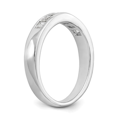 0.45ct. CZ Solid Real 14K White Gold 7-Stone Channel Wedding Band Ring