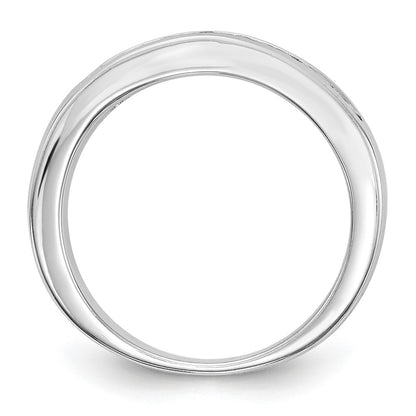 0.75ct. CZ Solid Real 14K Yellow Gold 7-Stone Channel Wedding Band Ring