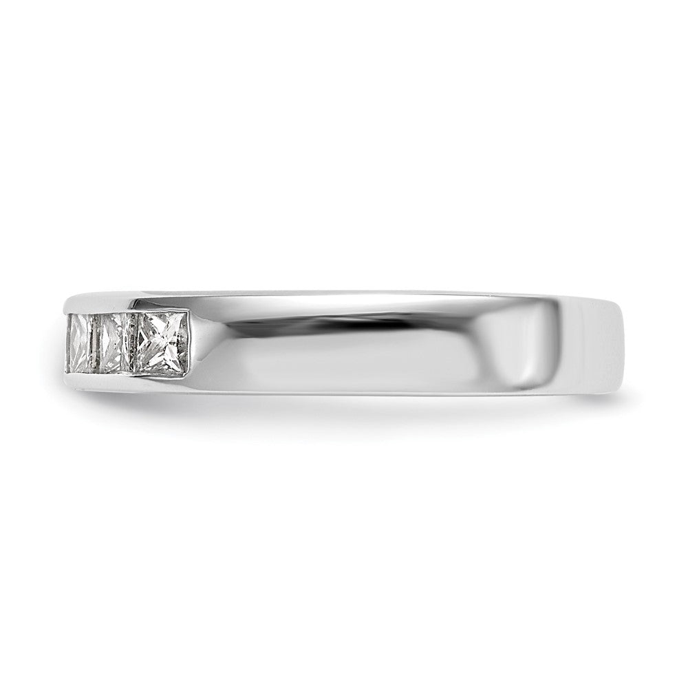 0.75ct. CZ Solid Real 14K Yellow Gold 7-Stone Channel Wedding Band Ring