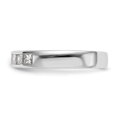 0.75ct. CZ Solid Real 14K Yellow Gold 7-Stone Channel Wedding Band Ring