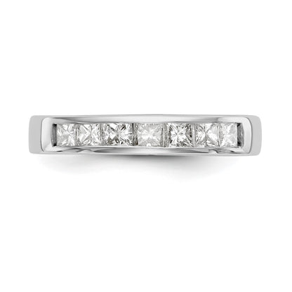 0.75ct. CZ Solid Real 14K Yellow Gold 7-Stone Channel Wedding Band Ring