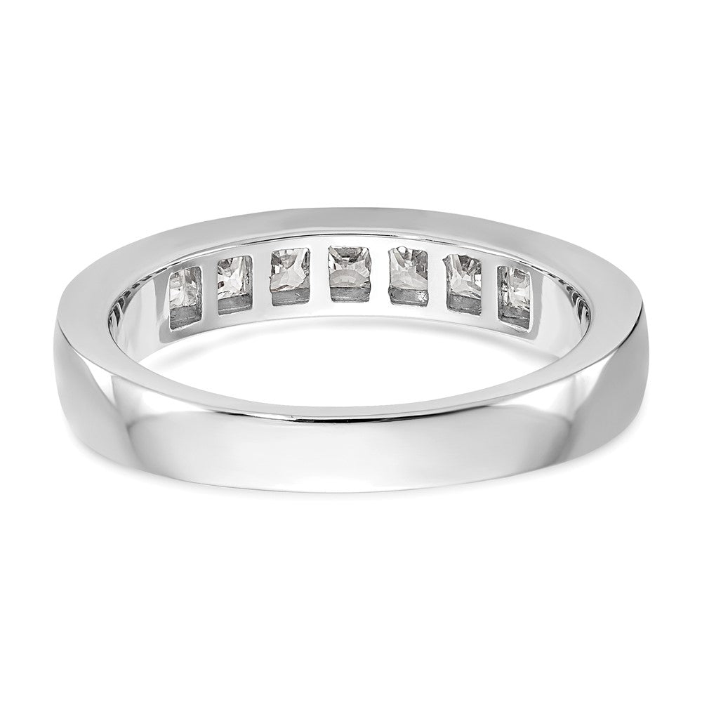 0.75ct. CZ Solid Real 14K Yellow Gold 7-Stone Channel Wedding Band Ring