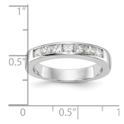 0.75ct. CZ Solid Real 14K Yellow Gold 7-Stone Channel Wedding Band Ring