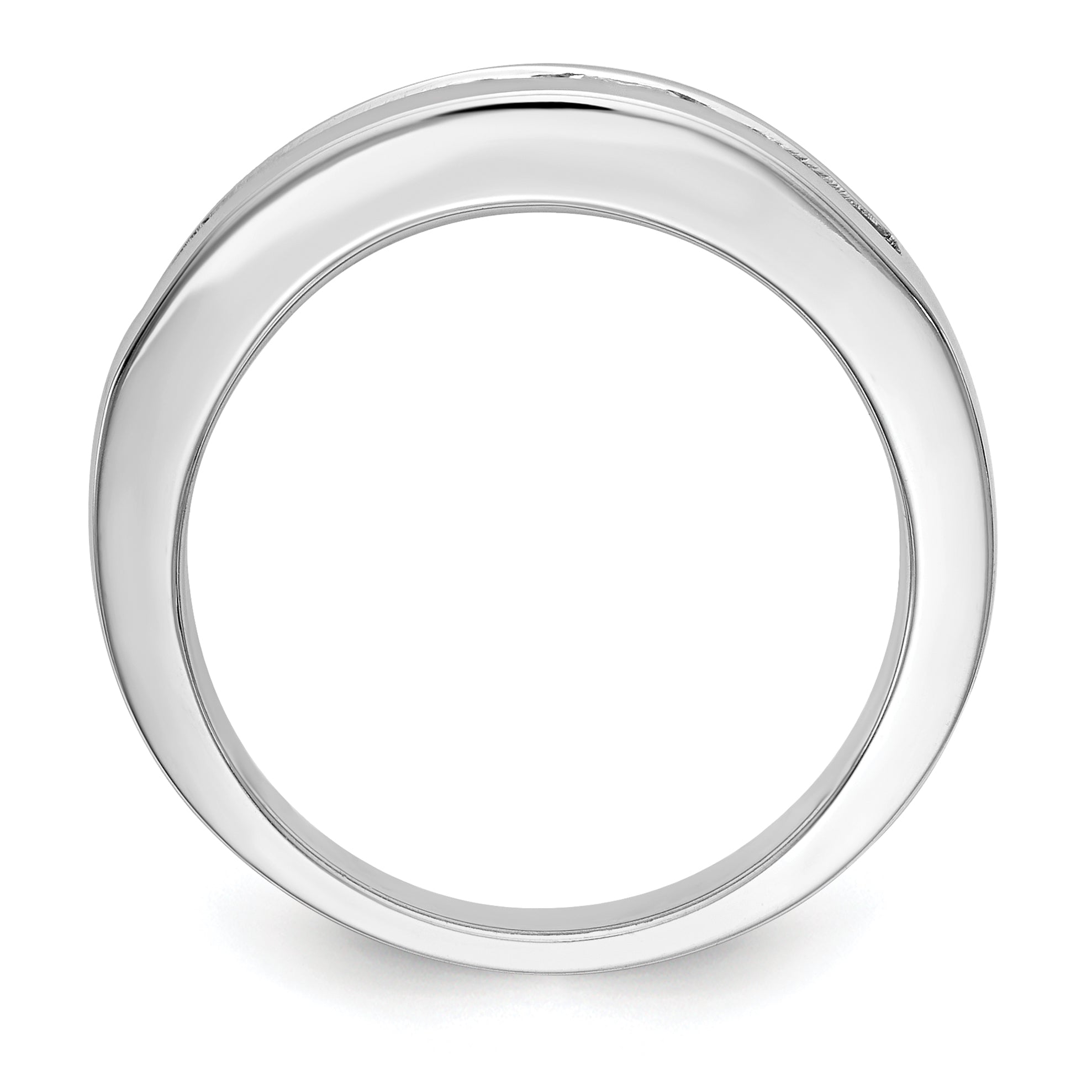 1.00ct. CZ Solid Real 14K White Gold 7-Stone Channel Wedding Band Ring