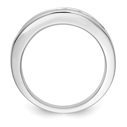 1.00ct. CZ Solid Real 14K White Gold 7-Stone Channel Wedding Band Ring