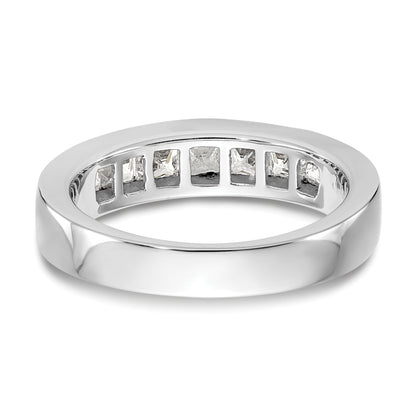 1.00ct. CZ Solid Real 14K White Gold 7-Stone Channel Wedding Band Ring