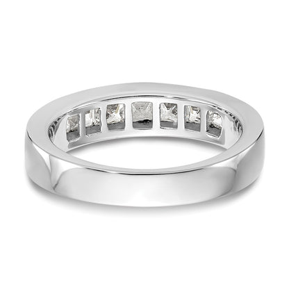 1.00ct. CZ Solid Real 14K White Gold 7-Stone Channel Wedding Band Ring