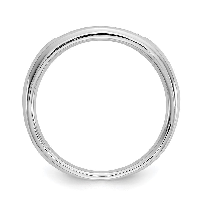 14K White Gold 7-Stone Real Diamond Channel Band
