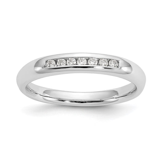 14K White Gold 7-Stone Real Diamond Channel Band