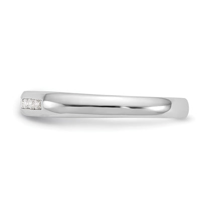 0.14ct. CZ Solid Real 14K White Gold 7-Stone Channel Wedding Band Ring