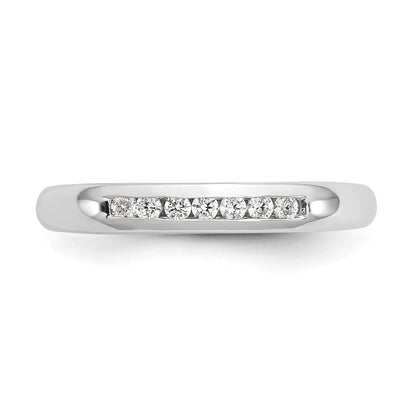 0.14ct. CZ Solid Real 14K White Gold 7-Stone Channel Wedding Band Ring