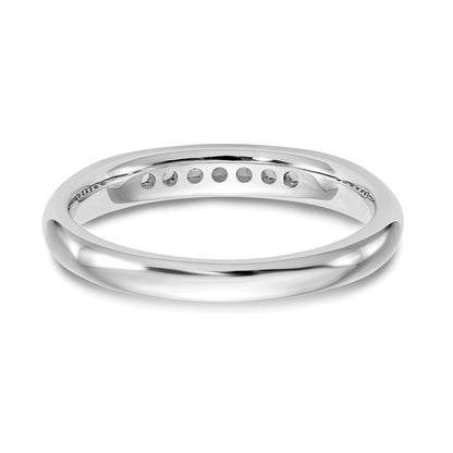 0.14ct. CZ Solid Real 14K White Gold 7-Stone Channel Wedding Band Ring