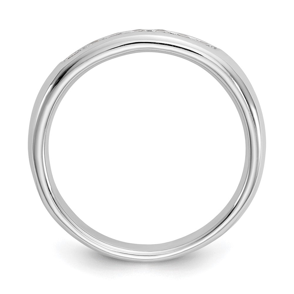 14K White Gold 7-Stone Real Diamond Channel Band