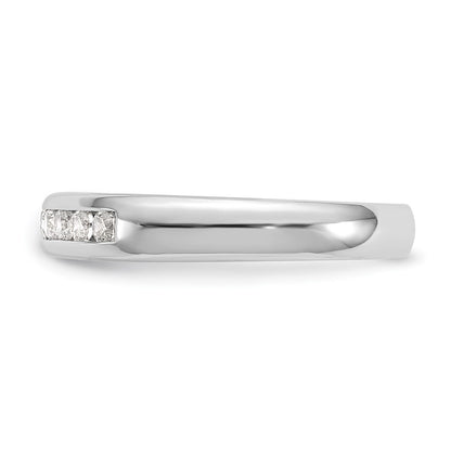 0.20ct. CZ Solid Real 14K White Gold 7-Stone Channel Wedding Band Ring