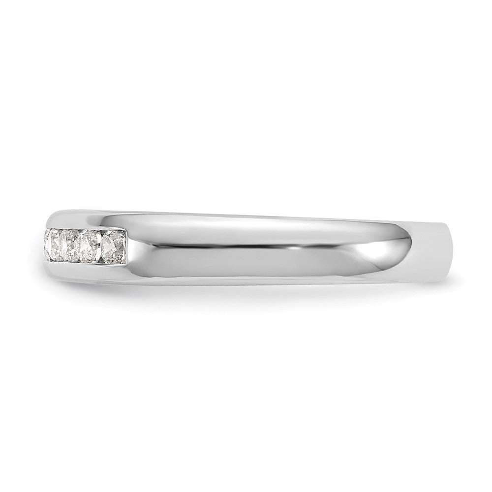 14K White Gold 7-Stone Real Diamond Channel Band