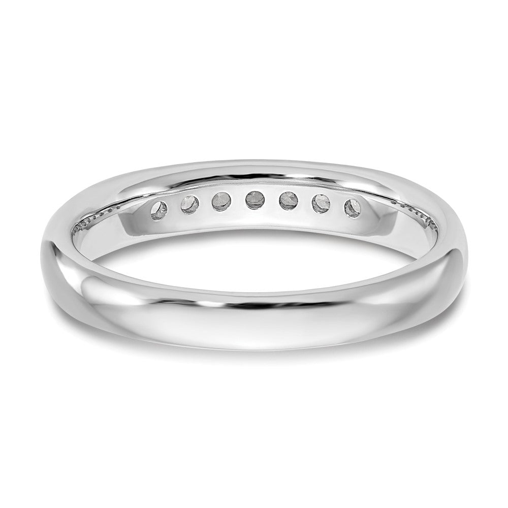 14K White Gold 7-Stone Real Diamond Channel Band
