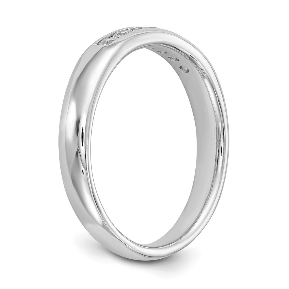 0.20ct. CZ Solid Real 14K White Gold 7-Stone Channel Wedding Band Ring