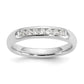 14K White Gold 7-Stone Real Diamond Channel Band