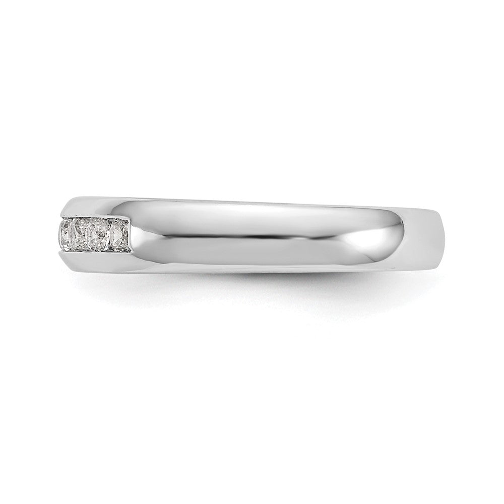 0.27ct. CZ Solid Real 14K White Gold 7-Stone Channel Wedding Band Ring